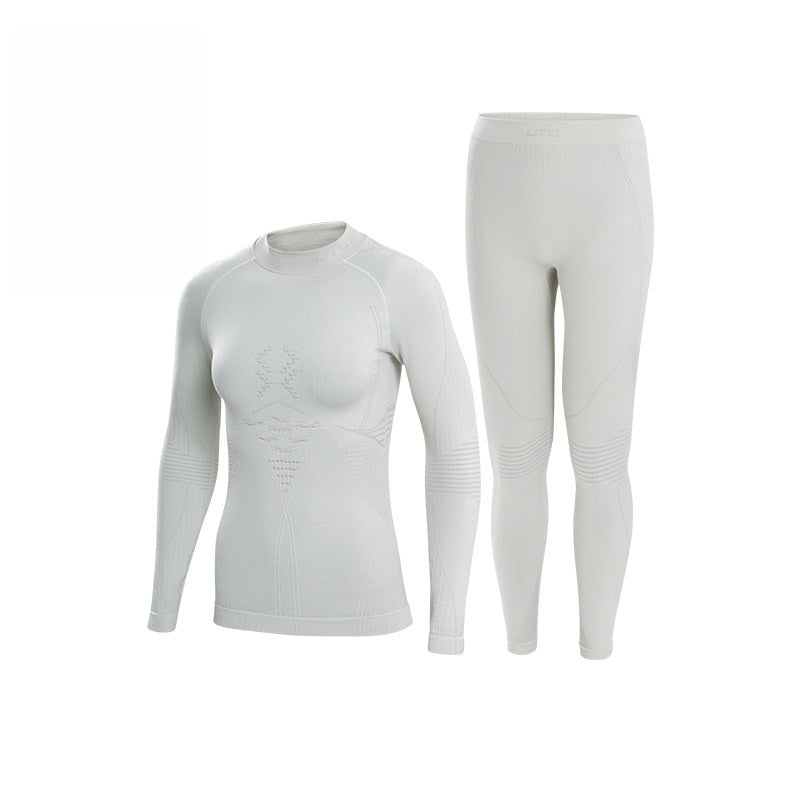 UTO Women's High-Neck Wool Quick-Dry Base Layer Set for Outdoor Sports and Skiing